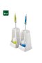 Stand-Mounted Toilet Brush Set White