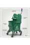 Mop Bucket with Deluxe Wringer 25L Green - 2