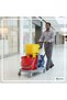 Double Bucket Mop Trolley with Wheels 34L Red and Blue - 5