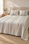 Line Striped Double Bedspread Set 240×260 cm – with 2 Pillowcases