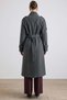 Oversized Coat with Stand Collar, Epaulettes and Cape Detail Dark Gray 3198 - 7