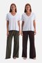 Brown-Dark Green Double Cotton Trousers Set