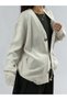 Ripped Detailed Beige Knitwear Women's Cardigan Coc3583 - 3