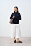 Women's Pipe Collar T-Shirt Navy Blue - 5