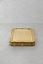 Royal Corda 4 Pieces Stainless Steel Square Presentation Tray 22X22 cm Coffee Serving Tray with Cast Edges