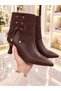 Thin Heel Boots with Hanging Elastic Accessories - 4