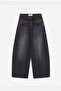 Women's Dark Smoked 2W6-1 Barrel Fit Loose Cut Special Design Denim Jeans - 2