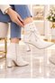 Thin Heel Boots with Hanging Elastic Accessories - 2