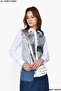 White Sequin Denim Detail Shirt - 3
