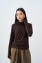 Women's Turtleneck T-Shirt Brown - 2