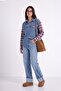 Plaid Sleeve Denim Shirt - 3