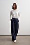 Wide Leg Trousers Navy Blue - 2