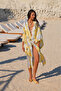 Deseli̇ Satin Bat Sleeve Kimono-Pjama Set - 2