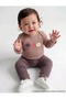 Pumpkin Patterned Snap-On Bodysuit for Baby Girl, Seasonal 2-Piece Set - Brown