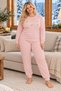 Salmon Forever You Patterned Luxury Thermal Plus Size Women's Pajama Set - 2