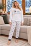 White Sleep Sheep Patterned Luxury Thermal Plus Size Women's Pajama Set - 2