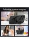 Dual-Side Magnetic Phone Ring Holder, Cell Phone Grip Stand with Adjustable Kickstand, Strong Magnetic Finger Holder, Universal Phone Stand Fit for All Phones, Black - 4