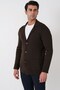 Comfort Fit Flexible Wool Buttoned Brown Knitwear Jacket 05 - 4