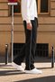 3-Thread Side Piping, Adjustable Cuffs with Stoppers, Bagg Men's Black Sweatpants - 4
