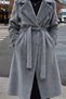 Double-Breasted Collar Lined Araboy Coat Tsd260297 Gray - 5
