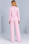 Women's Floral Patterned Baby Collar Buttoned Long Sleeve Muslin Pajama Set - 4