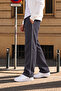 3 Threaded Side Piping Adjustable Bagg Men's Anthracite Sweatpants with Stopper Cuffs - 3