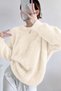 Women's Crew Neck Soft Fuzzy Knit Sweater