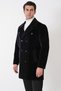 Comfort Fit Woolen Black Double-Breasted Coat with Side Pockets Ka 096 - 4