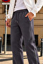 3 Threaded Side Piping Adjustable Bagg Men's Anthracite Sweatpants with Stopper Cuffs - 7