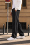 3-Thread Side Piping, Adjustable Cuffs with Stoppers, Bagg Men's Black Sweatpants - 3