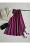 Terry Cotton Skirt with Pockets - Plum