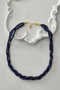 Certified 3 mm Faceted Cut Lapis Lazuli Natural Stone Necklace (3 Rows)