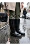 Women's Waterproof Flat Black Non-Slip Rain Boots - 2