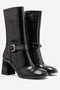 Alice Women's Black Crocodile Buckle Detailed 7.5cm Heel Women's Long Boots - 3