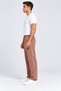 Loose Fit Comfortable 3-Thread Fabric with Stopper and Side Piping Baggy Men's Brown Sweatpants - 4