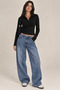 Women's Slim Fit Polo Collar Long Sleeve T-Shirt Lycra Flexible Basic Blouse - 2