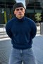 Men's Full Turtleneck Knitwear Blue Sweater - 2