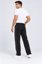 Loose Fit Comfortable 3-Thread Fabric with Stopper and Side Piping Baggy Men's Black Sweatpants - 6