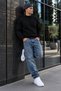 Men's Stand Collar Fit Winter Knitwear Black Sweater - 6