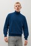 Men's High Collar Basic Plain Comfortable Cut Blue Sweater