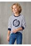 Organic Navy Blue Striped Spring Sweatshirt for Boys - 2