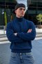 Men's Full Turtleneck Knitwear Blue Sweater - 5