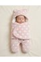 0 - 12 Months Cream Fiber Eared Welsoft Outer Swaddle Baby Blanket