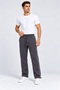 Loose Fit Comfortable 3-Thread Fabric with Stopper and Side Piping Baggy Men's Anthracite Sweatpants - 2