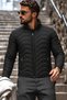 Men's Black Inflatable Coat with Zipper Pockets