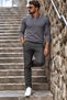 Men's Half-Zip Casual Smoked Sweater - 3