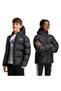 Syntetic down Children's Black Hooded Coat - 7