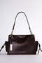 Textured Shoulder Bag with Side Pockets Dark Brown
