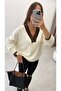 V neck knit sweater - 2