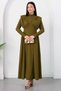 High Neck Halter Long Sleeve Dress Grs4158 - 4